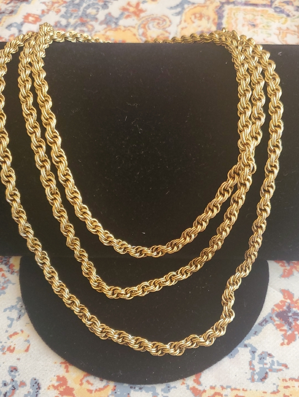 Vintage Classic Gold-Tone Rope Chain Necklace -